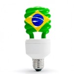 Flag Of The Brazil On Energy Saving Lamp.